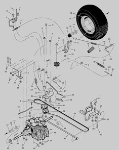 Motion Drive Diagram and Parts List for 461603X48A 2003 Briggs and Stratton Lawn Tractor